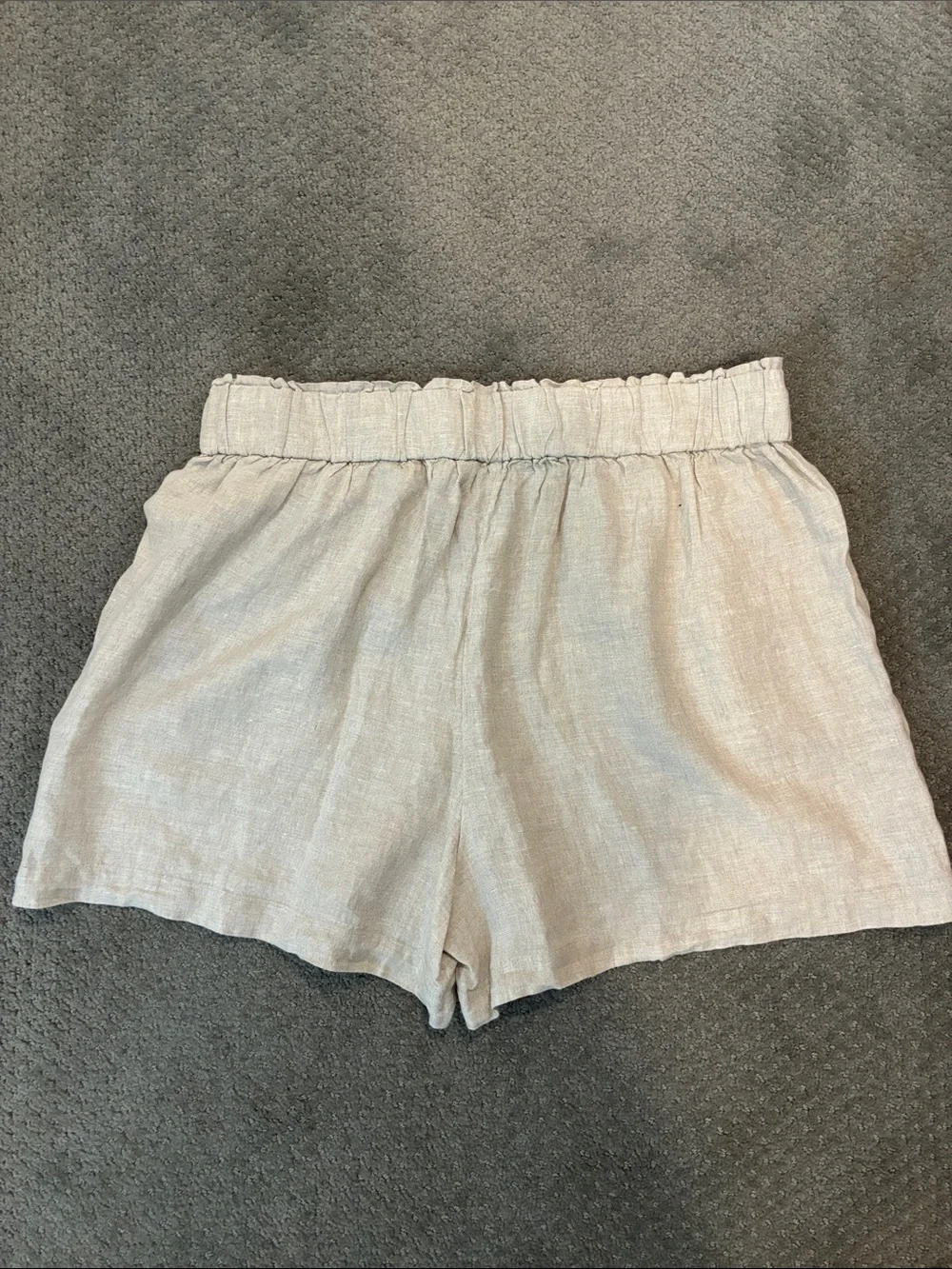 J. Crew Light Beige Linen-Blend Elastic Waist Shorts—NWT